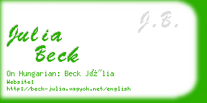 julia beck business card